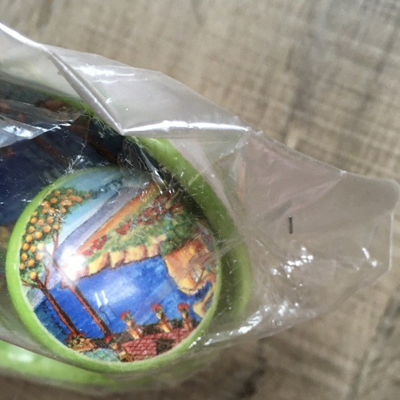 Sorrento Italy Souvenirs Village Scene Ceramic Wine Cork Stopper and Wine Plate - Picture 2 of 6